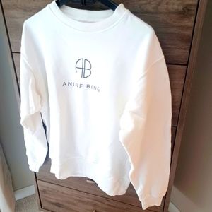 Anine Bing Ramona Sweatshirt Monogram in White